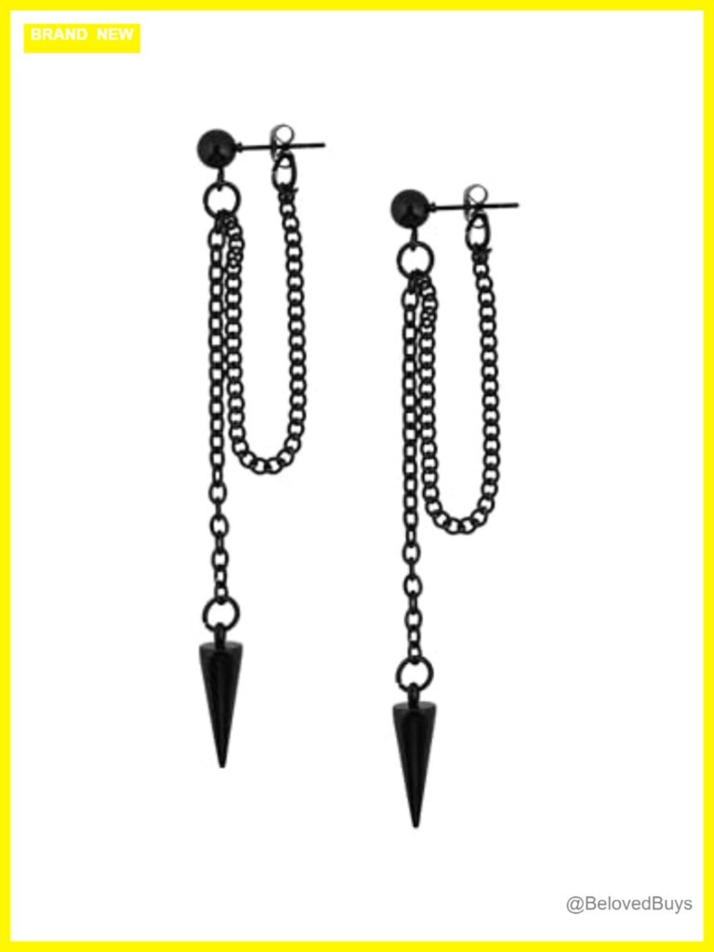 Spike Chain Stud Earrings Stainless Steel Punk Emo Gothic